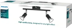PHILIPS Spotlampe Limbali GU10 2 spot - svart