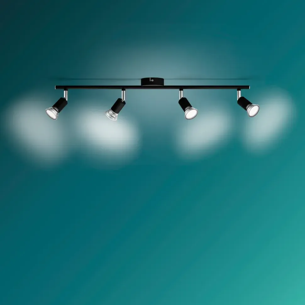 PHILIPS Spotlampe Limbali GU10 4 spot - svart