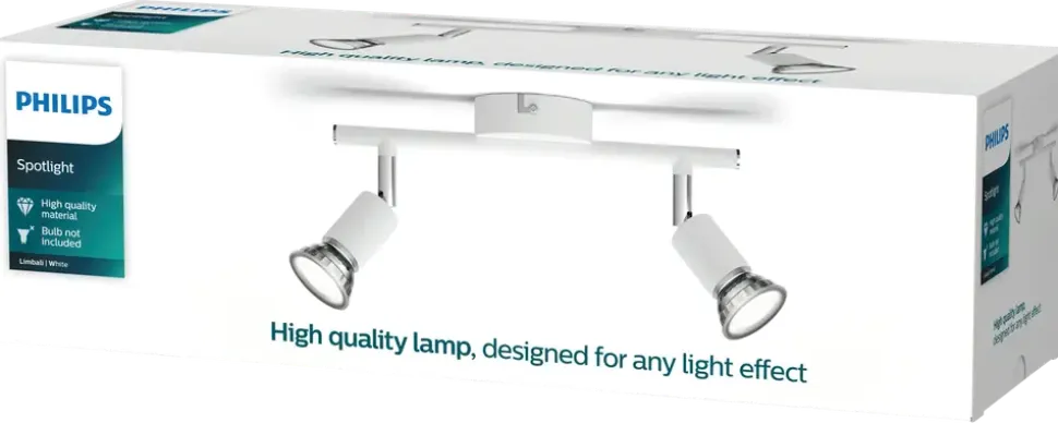 PHILIPS Spotlight Limbali GU10 2 spot - vit