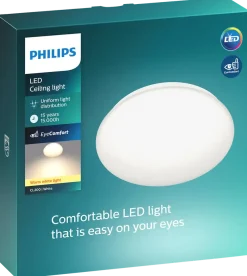 PHILIPS Taklampa Moire Ø22,5 cm 6 W – vit