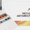 Phoenix akvarellfärger 12 st - metallic
