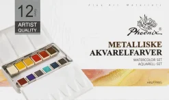 Phoenix akvarellfärger 12 st - metallic