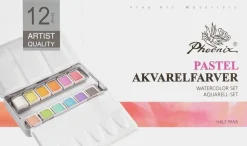 Phoenix akvarellfärg 12 st - pastell