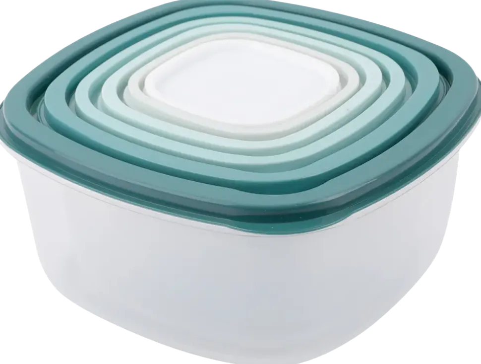 Plastbackar med lock - 6 st.