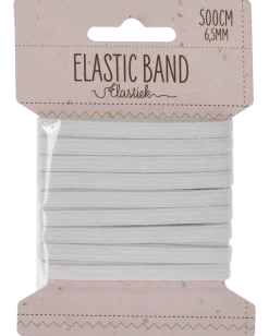 Resårband 6,5 mm x 5 m vit