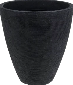 Räfflad kruka 39 cm antracit