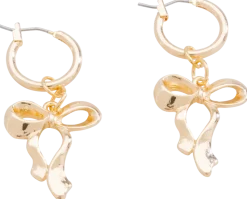 Örhängen med hoops och rosett - guld