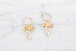 Örhängen med hoops och rosett - guld