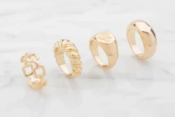 Ring bred 4 st - guld