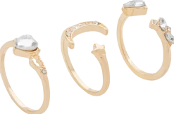 Ring måne och stjärnor 3 st - guld