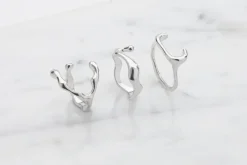 Ring vågig 3 st - silver