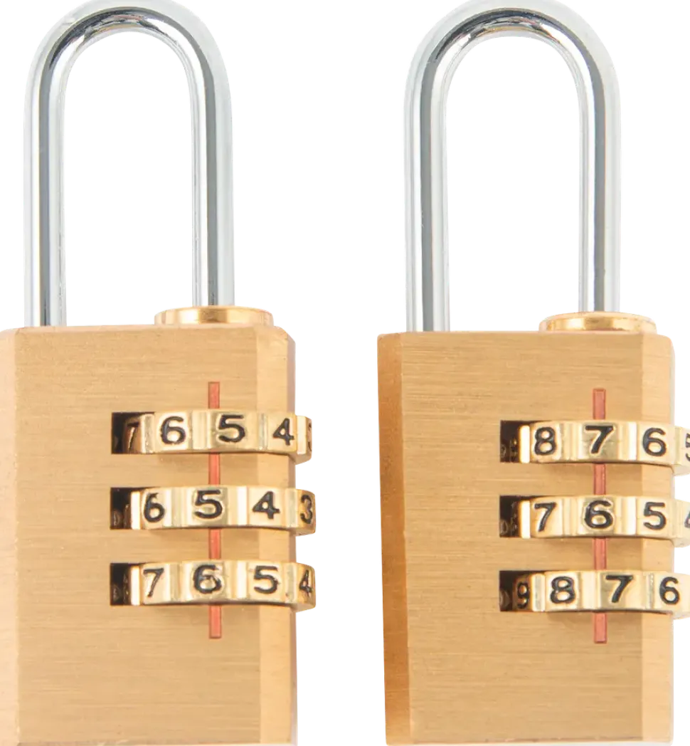 Rockfort Hänglås med kod 20 mm 2-pack 3 siffror