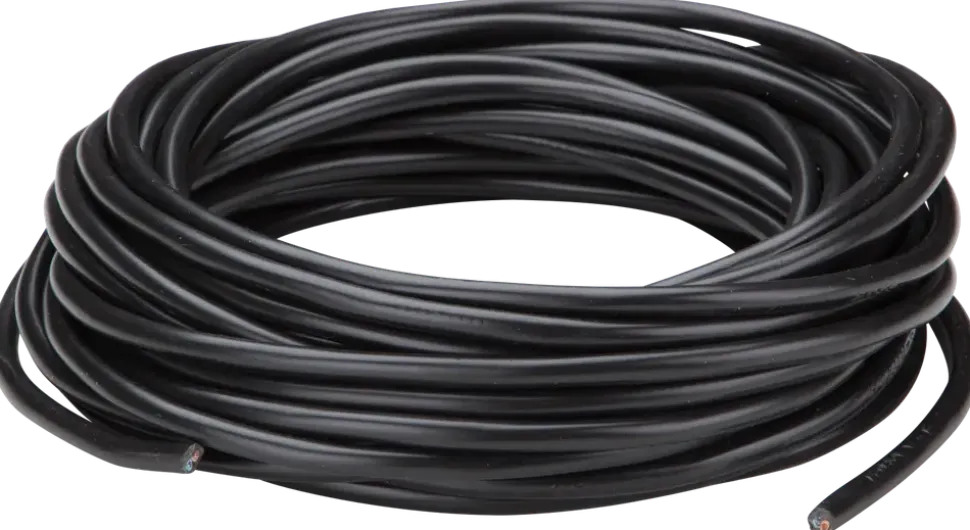 Rund kabel 2 x 0,75 mm² - svart