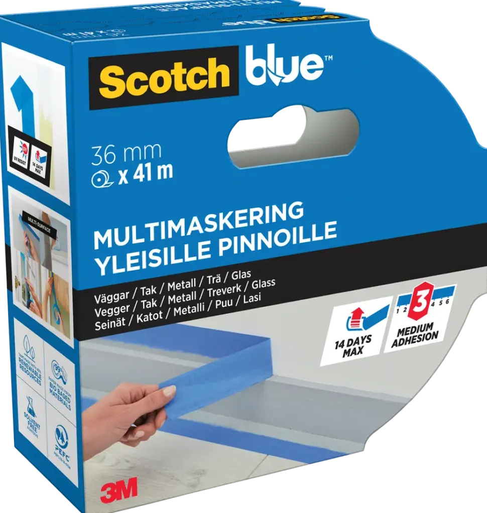 ScotchBlue™ maskeringstejp 36 mm x 41 meter