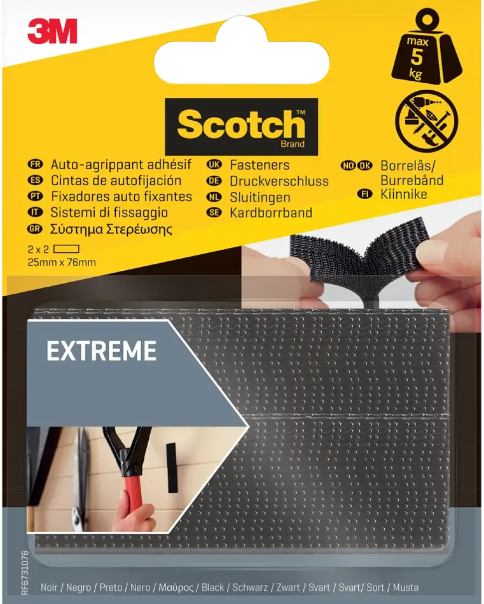 Scotch™ Ekstreme Fasteners Svart - 25 x 75 mm