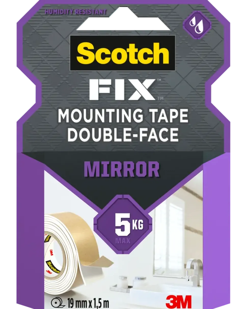 Scotch-FIX™ Dubbelhäftande tejp - spegel 19 mm x 1,5 meter