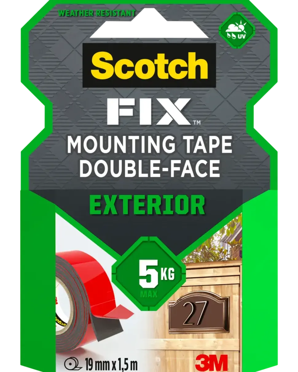 Scotch-FIX™ Dubbelhäftande tejp OUTDOOR 19 mm x 1,5 meter