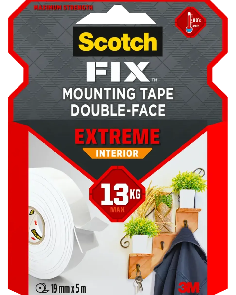 Scotch-FIX™ Dubbelshäftande tejp Extreme INDOOR 19 mm x 5 meter
