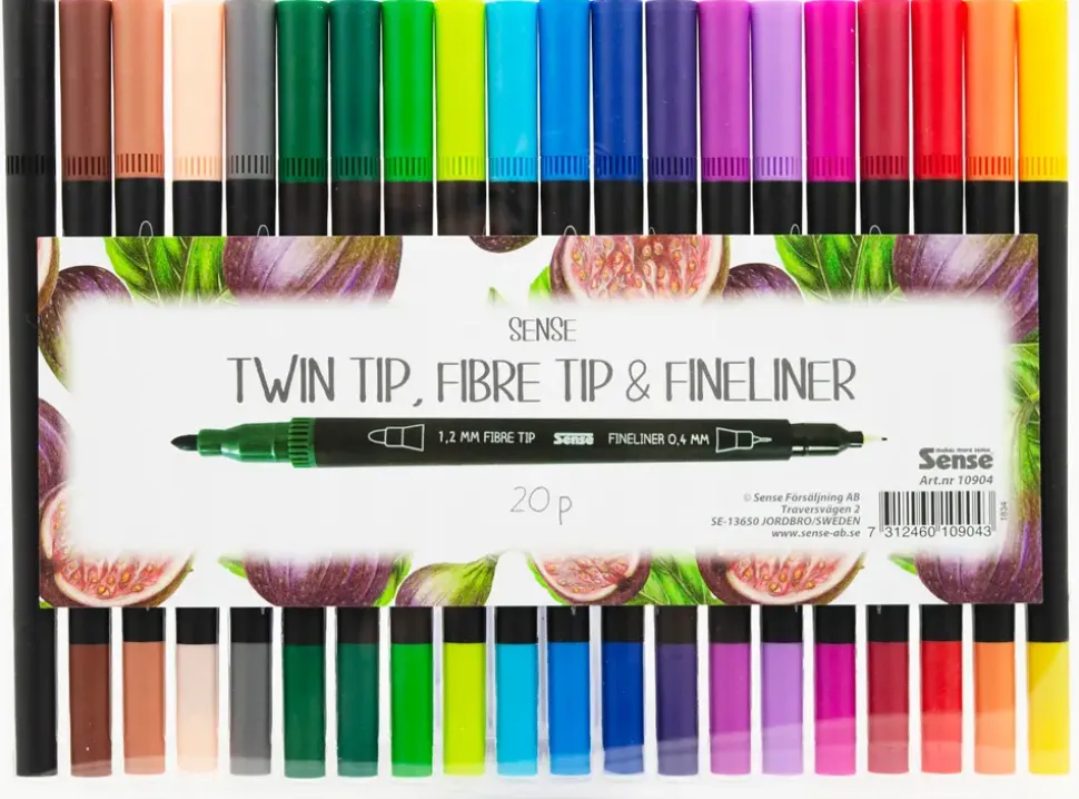 Sense Fineliner tjock/tunn 20 st.