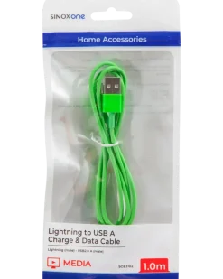 Sinox lightningkabel grön 1 m