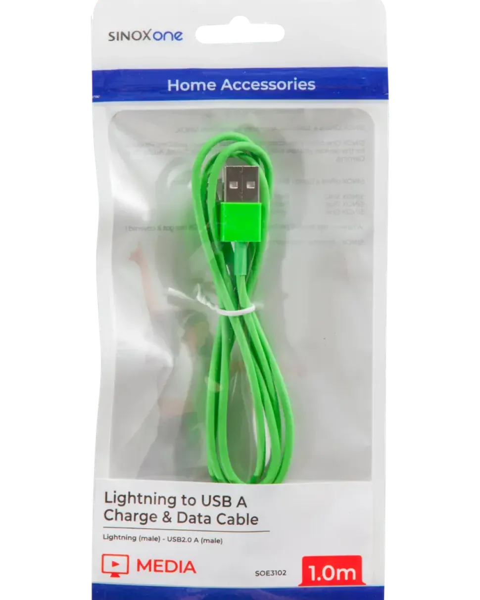 Sinox lightningkabel grön 1 m