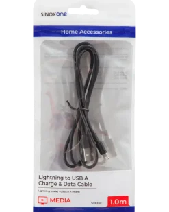 Sinox lightningkabel svart 1 m