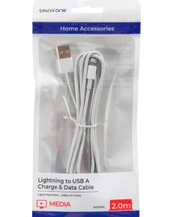 Sinox lightningkabel vit 2 m