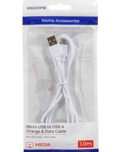 Sinox micro-usbkabel vit 1 m