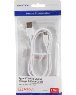 Sinox usb-c kabel vit 1 m