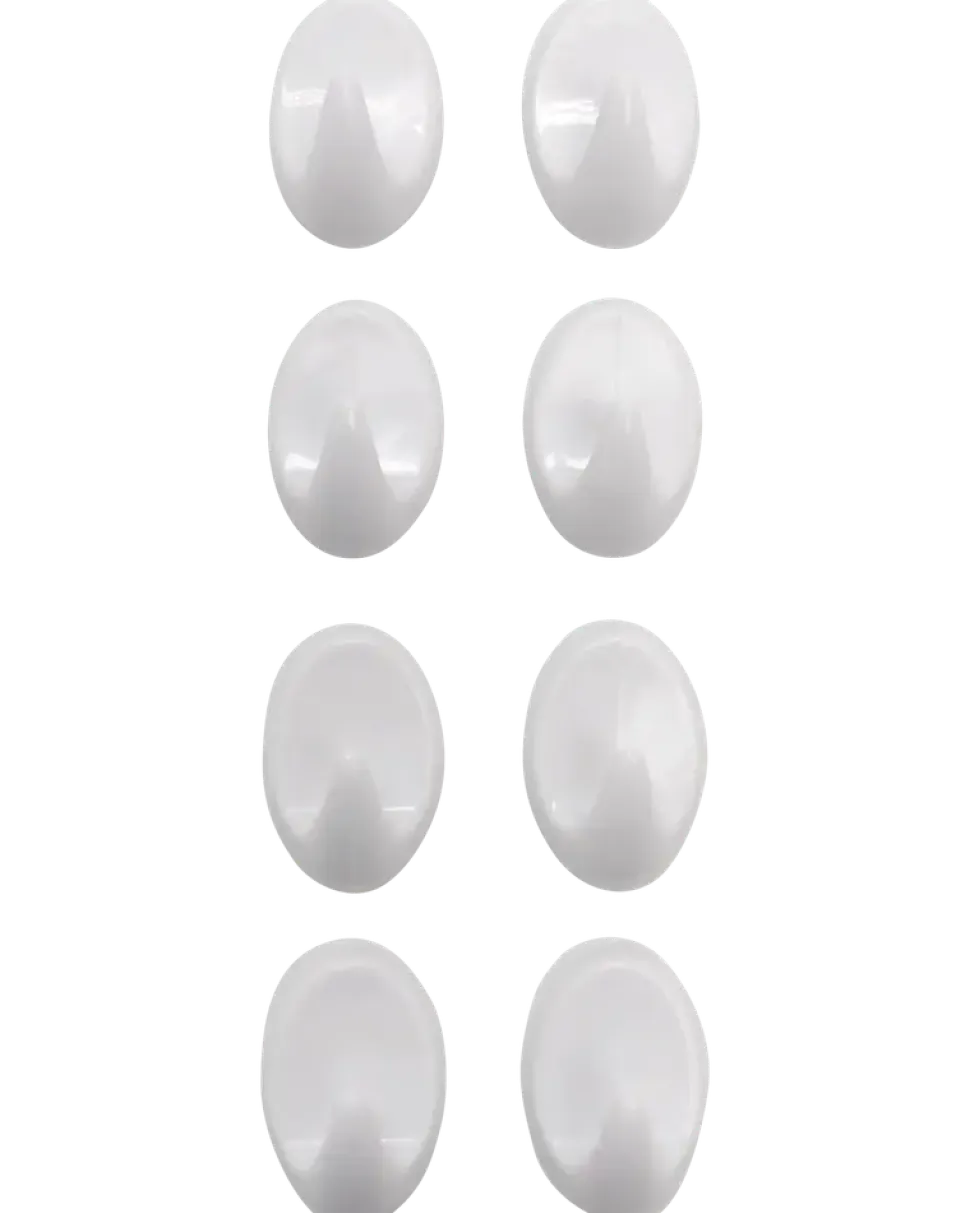 Självhäftande krokar plast 8-pack