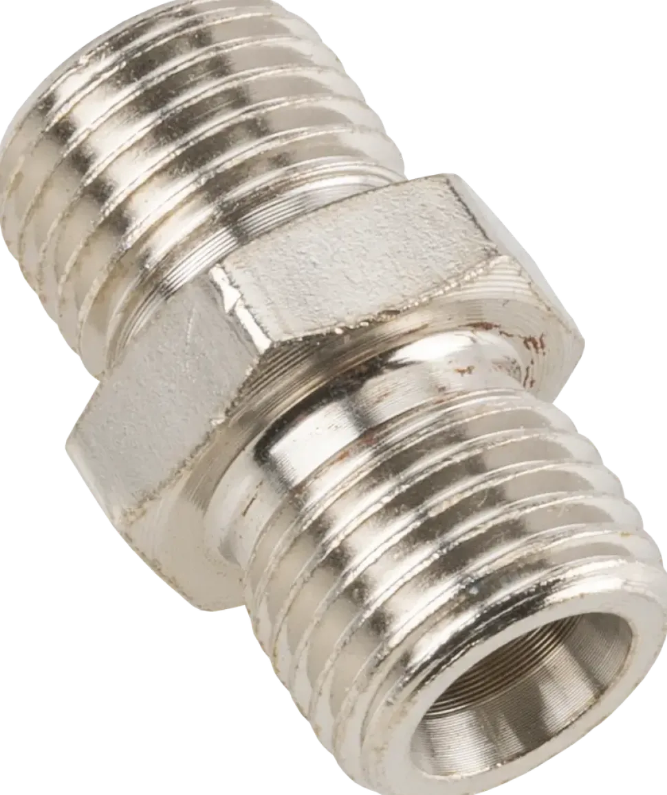 Skarv nippel med 2 utvändiga gängor 1/4"