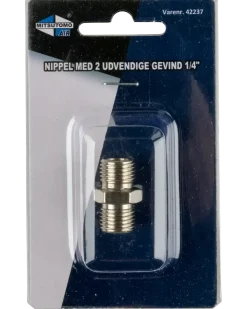 Skarv nippel med 2 utvändiga gängor 1/4"
