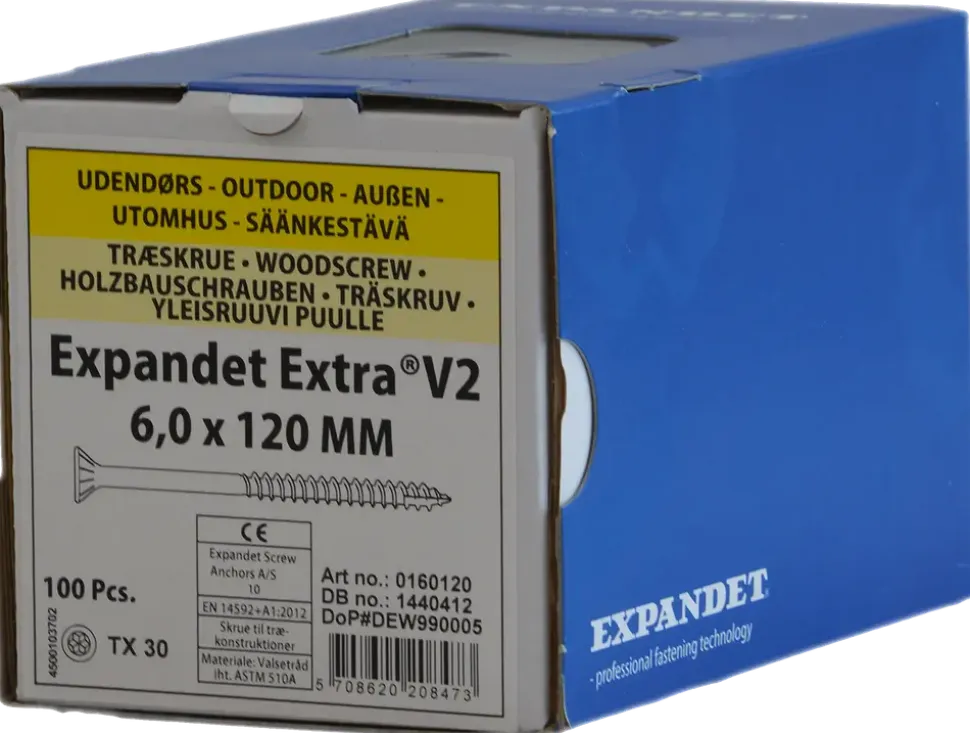 Spånskruv 6X120 mm Tx20 100 st