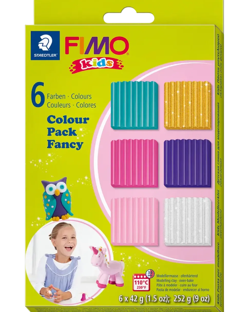 Staedtler FIMO kids Modellera lera fancy 6-pack
