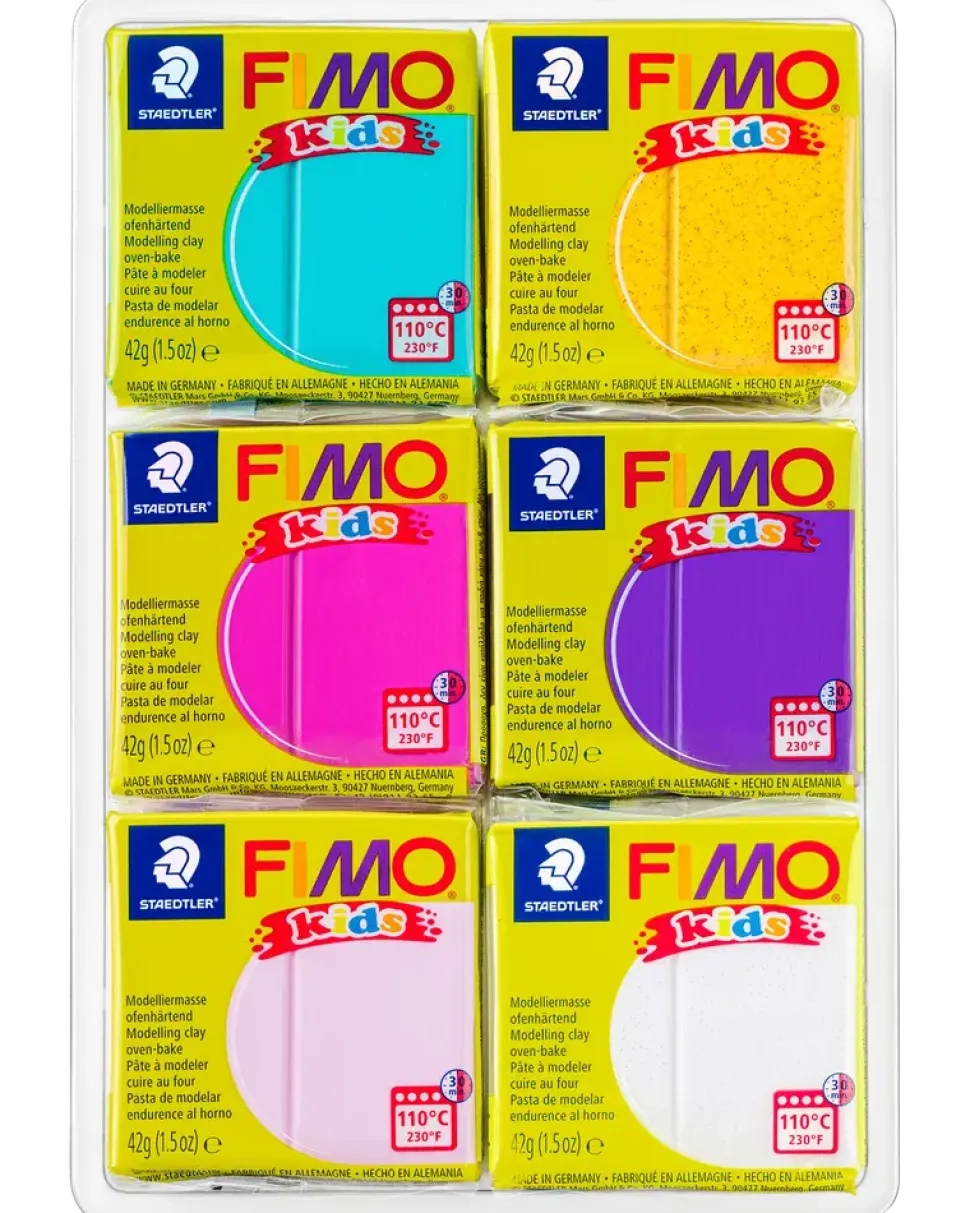 Staedtler FIMO kids Modellera lera fancy 6-pack