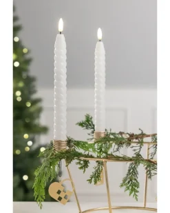 Stearinljus led snurrade 2 st