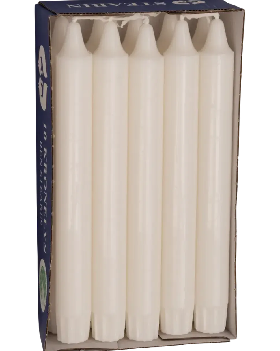 Stearinljus vita 10 st