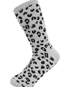 Strumpor grå leopardmönster