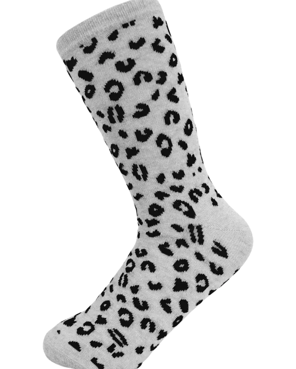 Strumpor grå leopardmönster