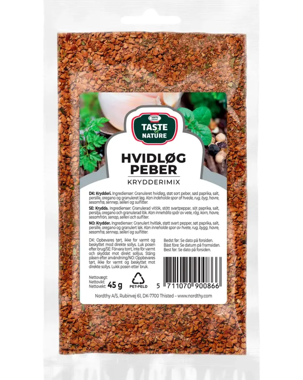Taste of Nature - Kryddblandning vitlök och peppar 45 g