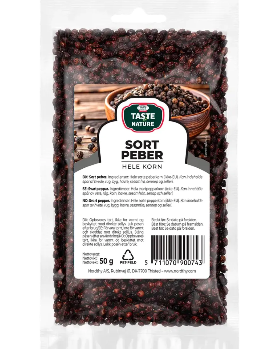 Taste of Nature – Svartpeppar hela korn 50 g