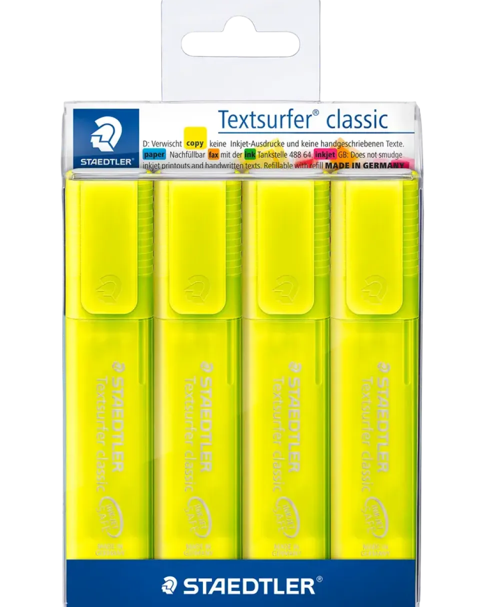Textsurfer Highlighter Gul, 4-pack