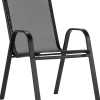 Trädgårdsstol hög svart textil