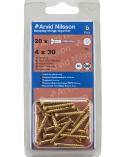 Träskruv mässing 4x30 20 st