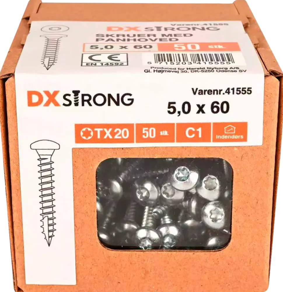 Träskruv 5,0 x 60 mm TX20 50 stk.