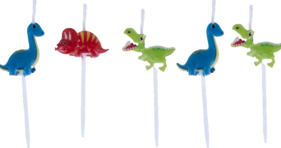 Tårtljus dinosaur 5st
