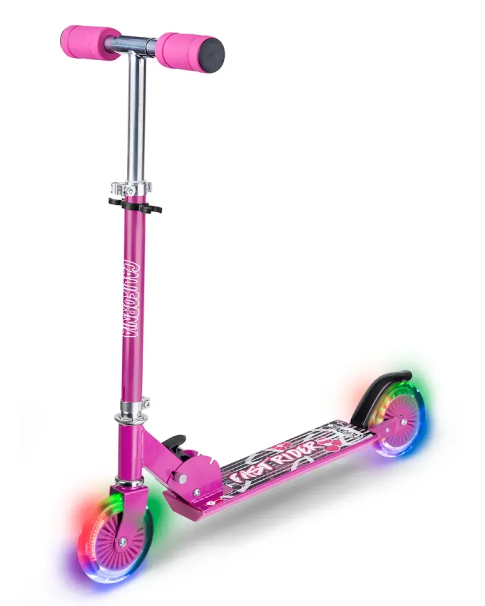Tvåhjulig sparkcykel – Rosa