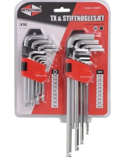 TX- och insexnyckelset 18 delar