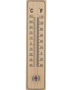 Väggtermometer trä 22 cm