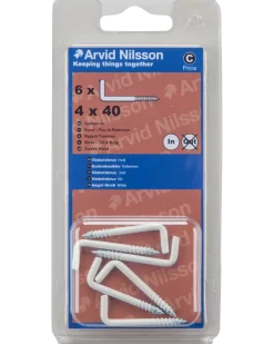 VINKELKROK VIT 4X40 6 ST